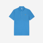 Men Lacoste V0ZN67 Blue L99 SPORT Textured Breathable Golf Polo - Image 4