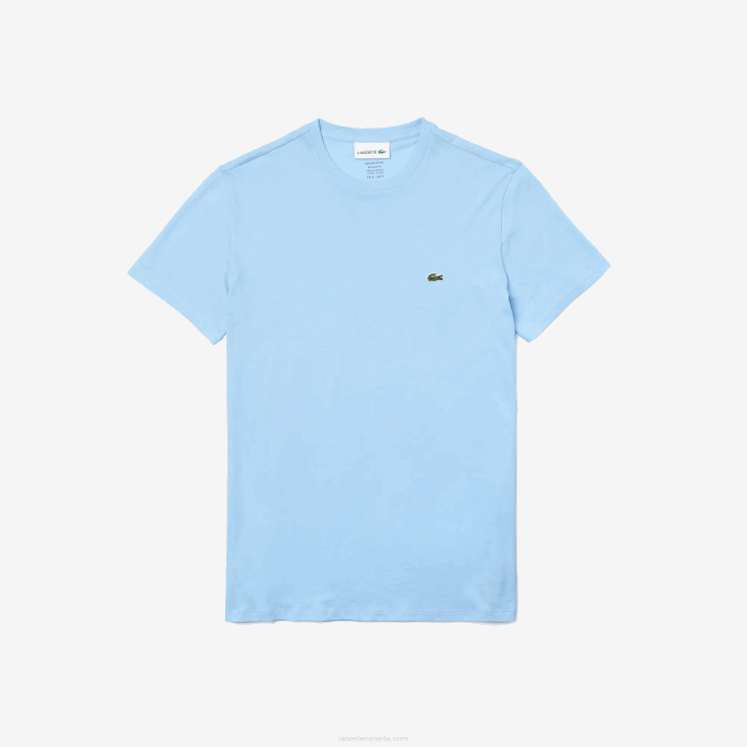 Men Lacoste V0ZN680 Blue HBP Crew Neck Pima Cotton Jersey T-Shirt - Image 4