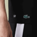 Men Lacoste V0ZN682 Black 031 SPORT Crocodile Print Tennis T-Shirt - Image 4