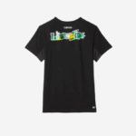 Men Lacoste V0ZN682 Black 031 SPORT Crocodile Print Tennis T-Shirt - Image 6
