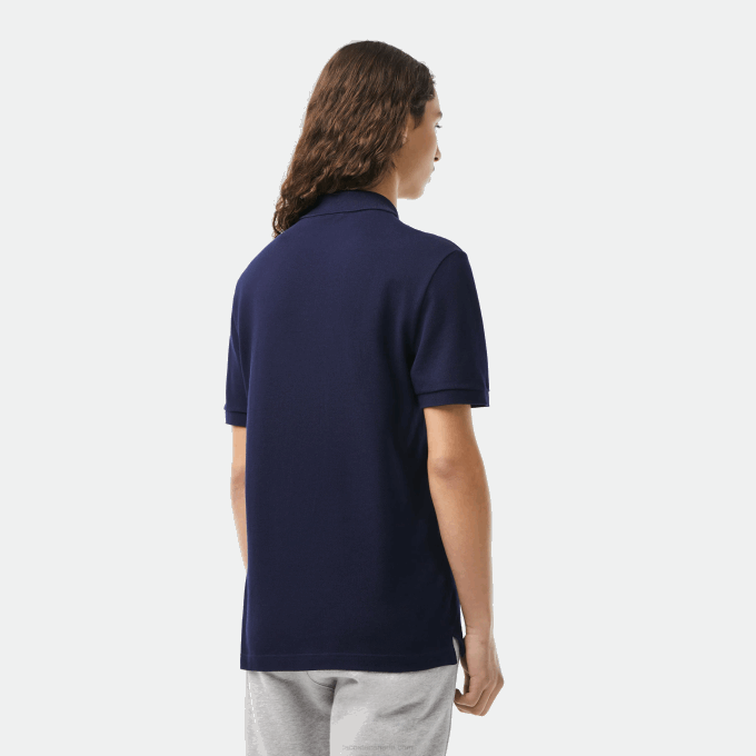 Men Lacoste V0ZN685 Navy Blue 166 Original L.12.12 Slim Fit Polo - Image 3
