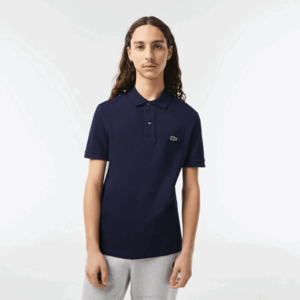 Men Lacoste V0ZN685 Navy Blue 166 Original L.12.12 Slim Fit Polo