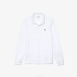 Men Lacoste V0ZN686 White 001 Slim Fit Petit Pique Polo - Image 2