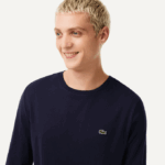 Men Lacoste V0ZN688 Navy Blue 166 Crew Neck Pima Cotton Jersey T-Shirt - Image 2