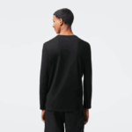Men Lacoste V0ZN690 Black 031 Crew Neck Pima Cotton Jersey T-Shirt - Image 3