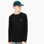 Men Lacoste V0ZN690 Black 031 Crew Neck Pima Cotton Jersey T-Shirt - Image 6