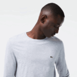 Men Lacoste V0ZN691 Grey Chine CCA Crew Neck Pima Cotton Jersey T-Shirt - Image 2