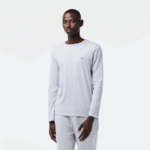 Men Lacoste V0ZN691 Grey Chine CCA Crew Neck Pima Cotton Jersey T-Shirt