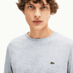 Men Lacoste V0ZN691 Grey Chine CCA Crew Neck Pima Cotton Jersey T-Shirt - Image 6