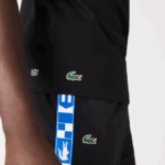 Men Lacoste V0ZN694 Black 031 SPORT Organic Jersey T-Shirt - Image 4
