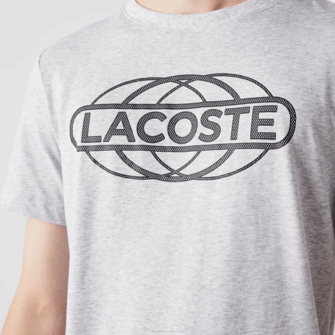 Men Lacoste V0ZN695 Grey Chine CCA SPORT Organic Jersey T-Shirt - Image 2