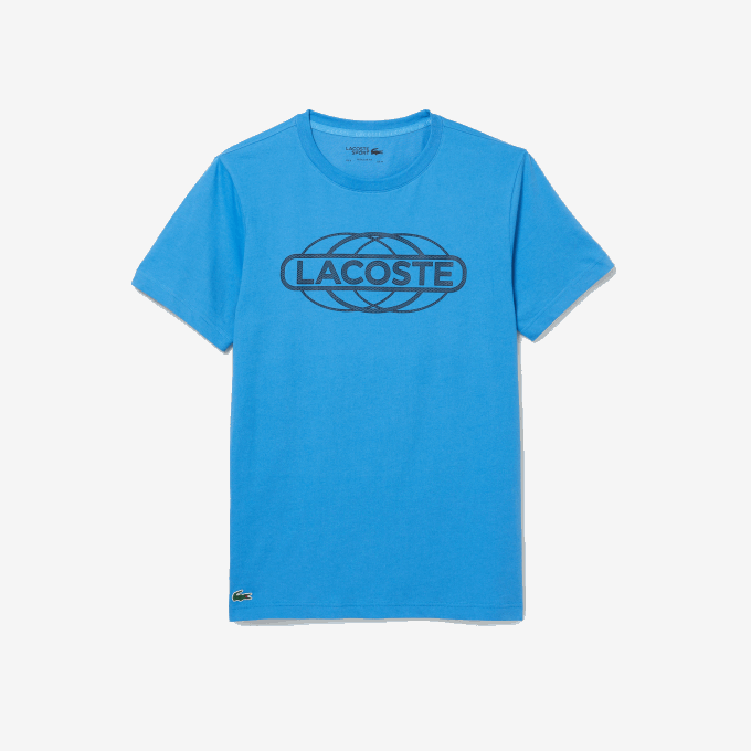 Men Lacoste V0ZN696 Blue 4XA SPORT Organic Jersey T-Shirt - Image 4