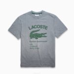 Men Lacoste V0ZN701 Grey Chine YRD Relaxed Fit Crocodile T-Shirt