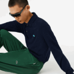 Men Lacoste V0ZN704 Navy Blue 7CG Classic Fit Speckled Print Polo