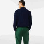 Men Lacoste V0ZN704 Navy Blue 7CG Classic Fit Speckled Print Polo - Image 3