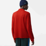 Men Lacoste V0ZN705 Red 7CQ Classic Fit Speckled Print Polo - Image 3