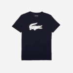 Men Lacoste V0ZN706 Navy Blue White 525 SPORT 3D Print Crocodile Breathable Jersey T-Shirt - Image 5