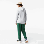 Men Lacoste V0ZN713 Grey Chine CCA Hooded Cotton Jersey Sweatshirt - Image 3