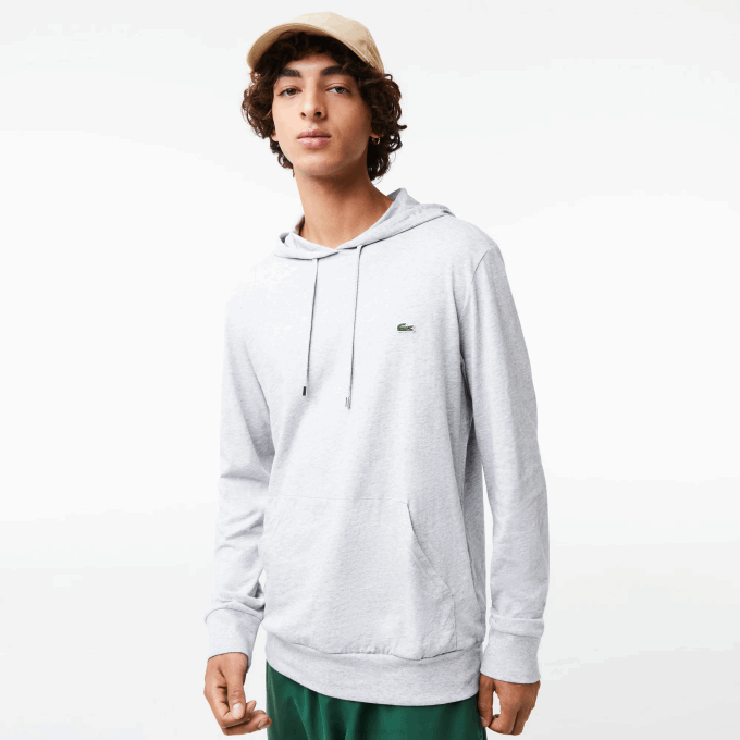 men_lacoste_v0zn713_grey_chine_cca_hooded_cotton_jersey_sweatshirt.png Men Lacoste V0ZN713 Grey Chine CCA Hooded Cotton Jersey Sweatshirt - Image 1