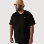 Men Lacoste V0ZN714 Black 031 V-Neck Jersey T-Shirt