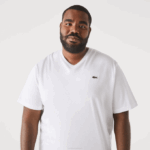 Men Lacoste V0ZN715 White 001 V-Neck Jersey T-Shirt