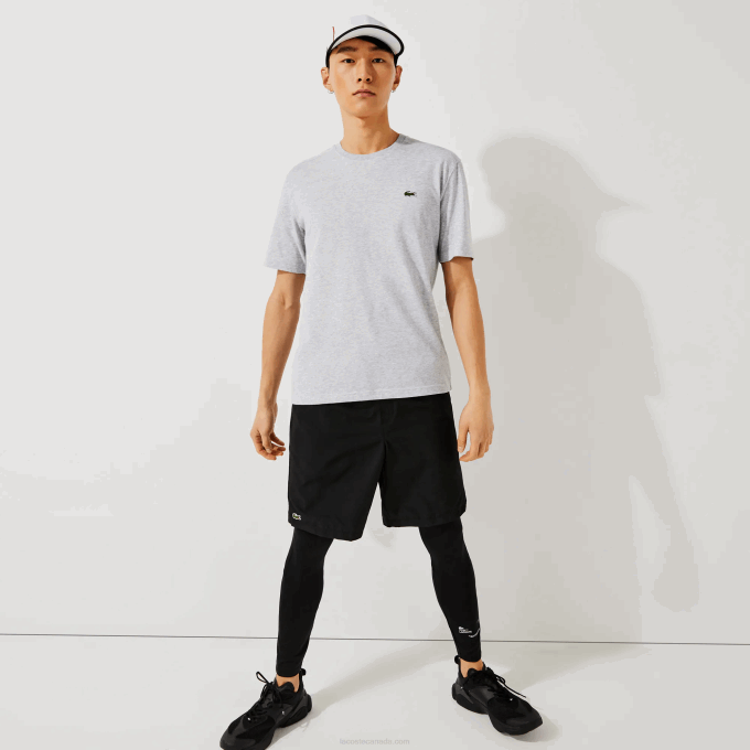 Men Lacoste V0ZN718 Grey Chine CCA SPORT Breathable T-Shirt - Image 2