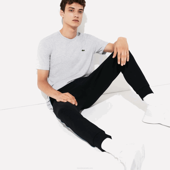 Men Lacoste V0ZN718 Grey Chine CCA SPORT Breathable T-Shirt - Image 5