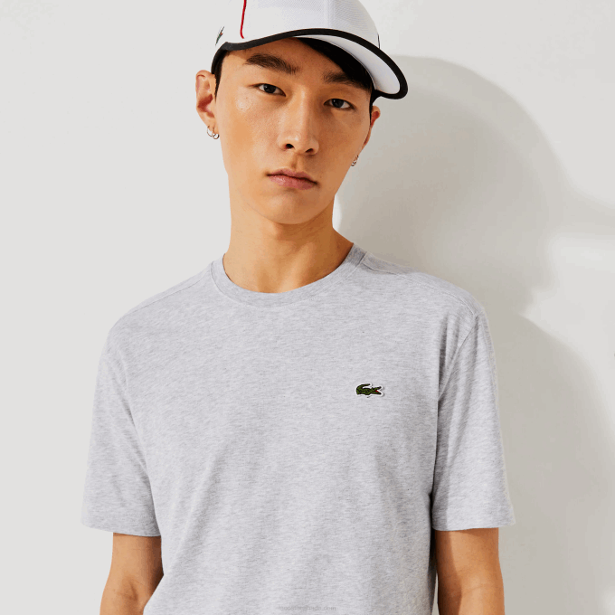 Men Lacoste V0ZN718 Grey Chine CCA SPORT Breathable T-Shirt - Image 1