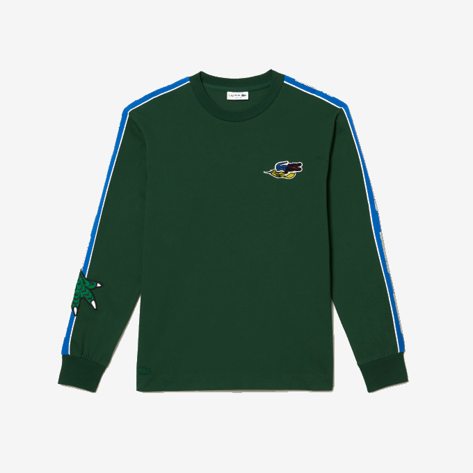 Men Lacoste V0ZN720 Green 132 Branded Band T-Shirt - Image 1