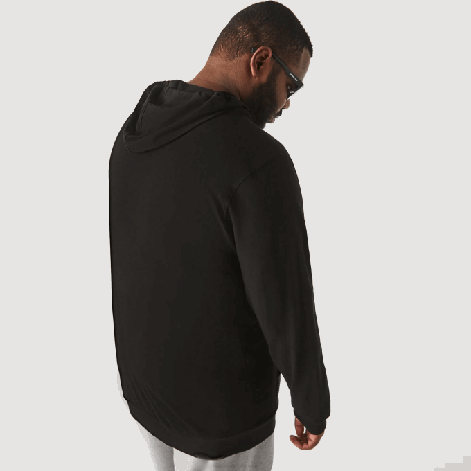 Men Lacoste V0ZN723 Black 031 XL Regular Fit Hooded T-Shirt - Image 3
