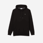 Men Lacoste V0ZN723 Black 031 XL Regular Fit Hooded T-Shirt - Image 4
