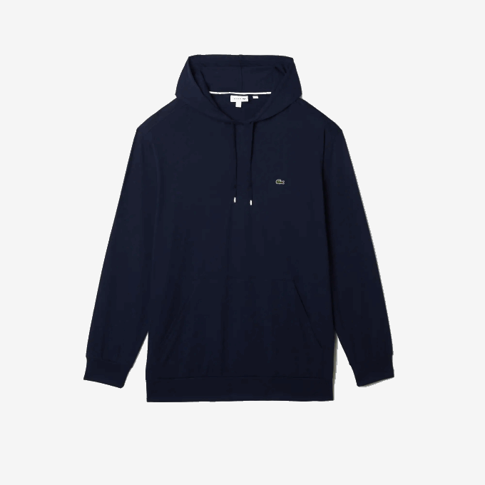Men Lacoste V0ZN725 Navy Blue 166 XL Regular Fit Hooded T-Shirt - Image 1