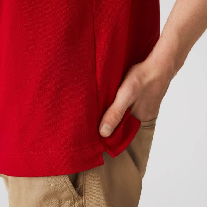 Men Lacoste V0ZN726 Red 240 Smart Paris Stretch Cotton Pique Polo - Image 5