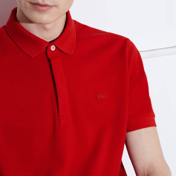 Men Lacoste V0ZN726 Red 240 Smart Paris Stretch Cotton Pique Polo - Image 7