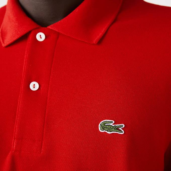 Men Lacoste V0ZN727 Red 240 Original L.12.12 Long Sleeve Polo - Image 2