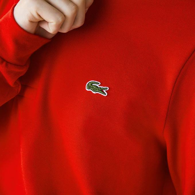 Men Lacoste V0ZN727 Red 240 Original L.12.12 Long Sleeve Polo - Image 5