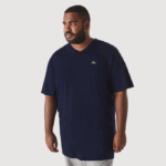 Men Lacoste V0ZN732 Navy Blue 166 Regular Fit Ribbed V-Neck Cotton Polo Shirt (Plus Size) - Image 2