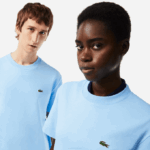 Men Lacoste V0ZN735 Blue HBP Crew Neck Organic Cotton T-Shirt - Image 2