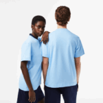 Men Lacoste V0ZN735 Blue HBP Crew Neck Organic Cotton T-Shirt - Image 3