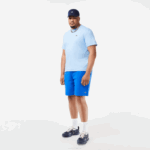 Men Lacoste V0ZN735 Blue HBP Crew Neck Organic Cotton T-Shirt - Image 6