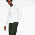 Men Lacoste V0ZN736 White 001 Hooded Cotton Jersey Sweatshirt - Image 7