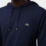 Men Lacoste V0ZN737 Navy Blue 166 Hooded Cotton Jersey Sweatshirt - Image 4