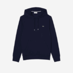 Men Lacoste V0ZN737 Navy Blue 166 Hooded Cotton Jersey Sweatshirt - Image 5