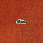 Men Lacoste V0ZN739 Brown 3PB Classic Fit Cotton Velvet Polo - Image 5