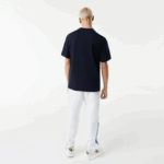 Men Lacoste V0ZN741 Navy Blue 166 Relaxed Fit Comic Effect Badge T-Shirt - Image 3