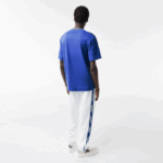 Men Lacoste V0ZN742 Blue K1Q Relaxed Fit Comic Effect Badge T-Shirt - Image 3