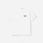 Men Lacoste V0ZN743 White 001 Relaxed Fit Comic Effect Badge T-Shirt