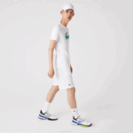 Men Lacoste V0ZN745 White Green W1J SPORT 3D Print Crocodile Breathable Jersey T-Shirt - Image 2