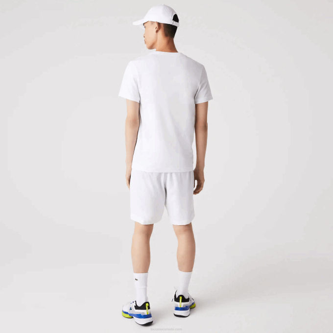 Men Lacoste V0ZN745 White Green W1J SPORT 3D Print Crocodile Breathable Jersey T-Shirt - Image 3