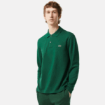 Men Lacoste V0ZN746 Green 132 Original L.12.12 Long Sleeve Polo